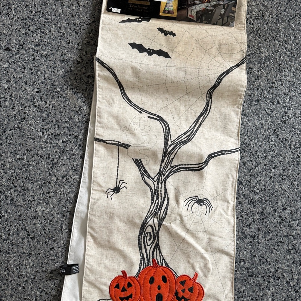 Halloween Tree Kitchen Towel with Pumpkins
